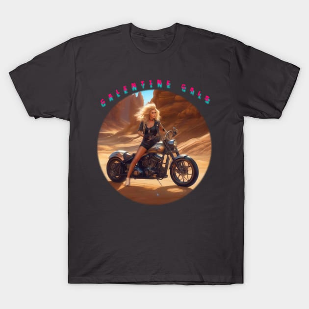 Galentine gal on a motorcycle T-Shirt by sailorsam1805